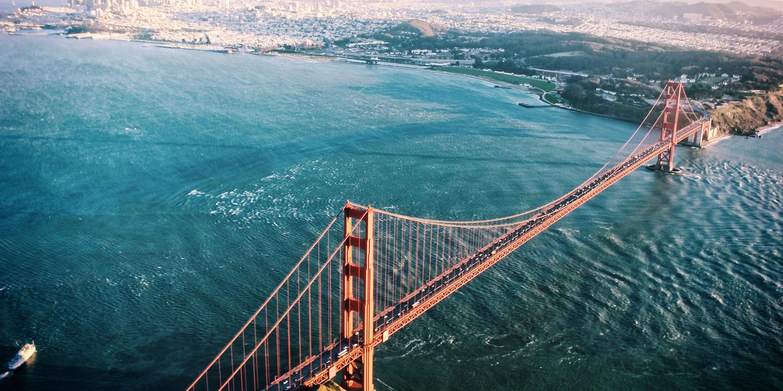 Aerial view of the San Francisco Golden Gate Bridge