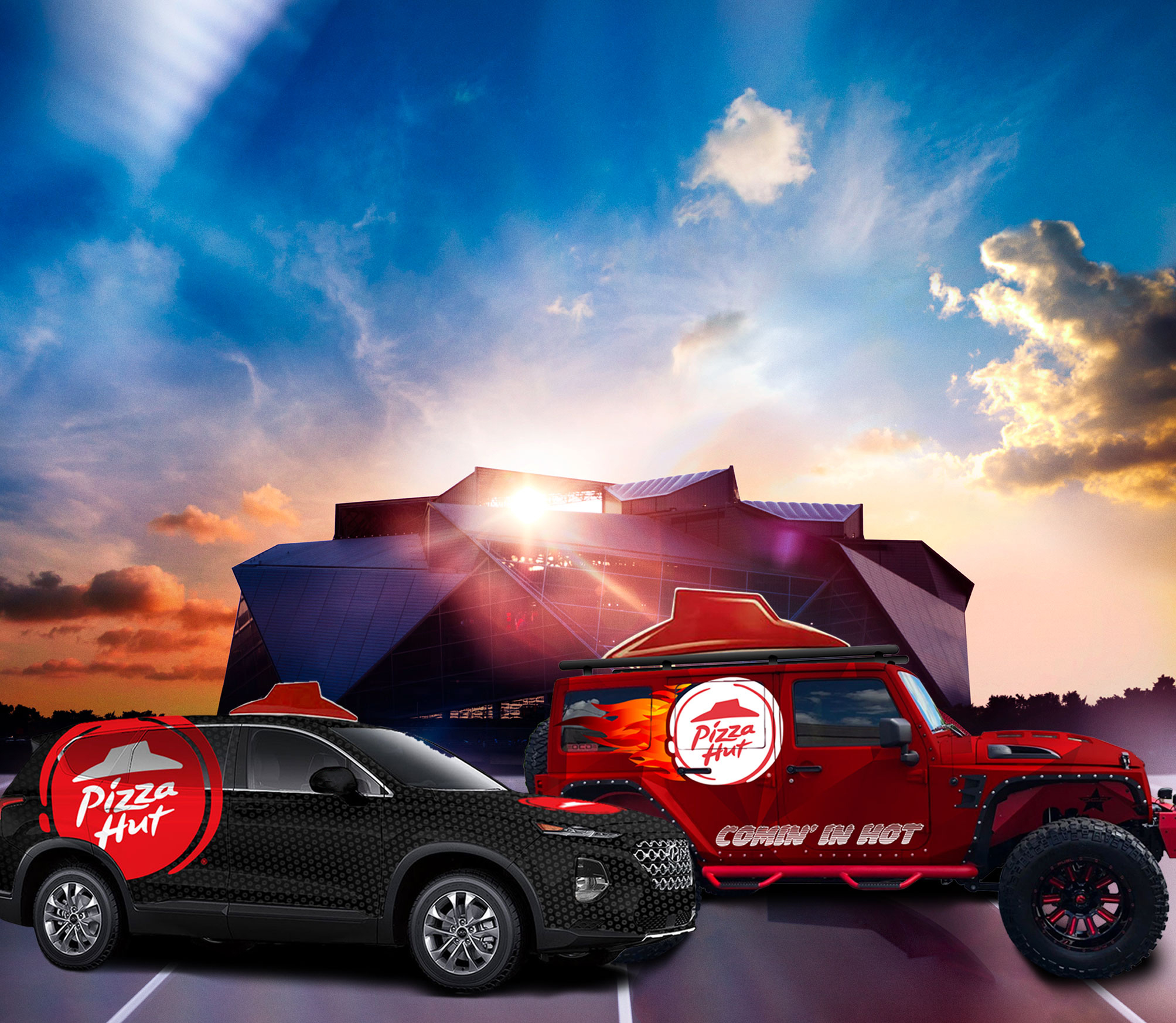 Pizza Hut Delivery Fleet at Atlanta Stadium
