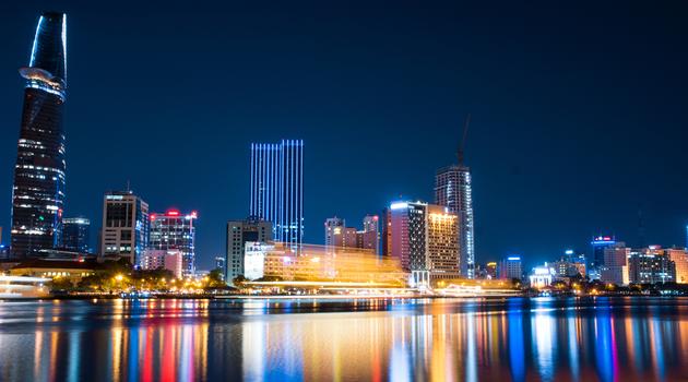 Ho Chi Minh skyline at night