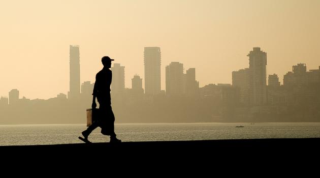 Hazy view of Mumbai skyline