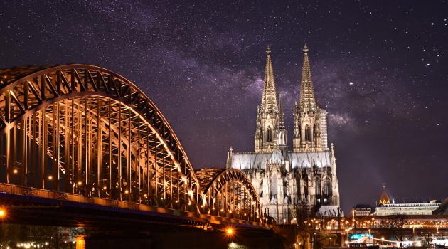 View of Cologne Cathedral and bridge