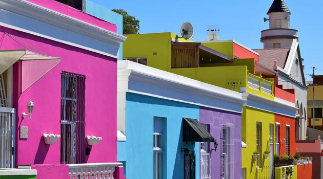 Assorted-color painted houses in South Africa