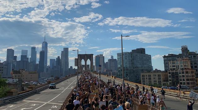 Marching on Brooklyn Bridge 