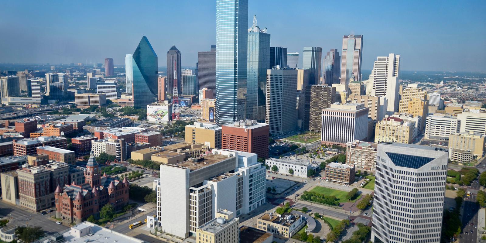 Aerial view of Dallas Skyline