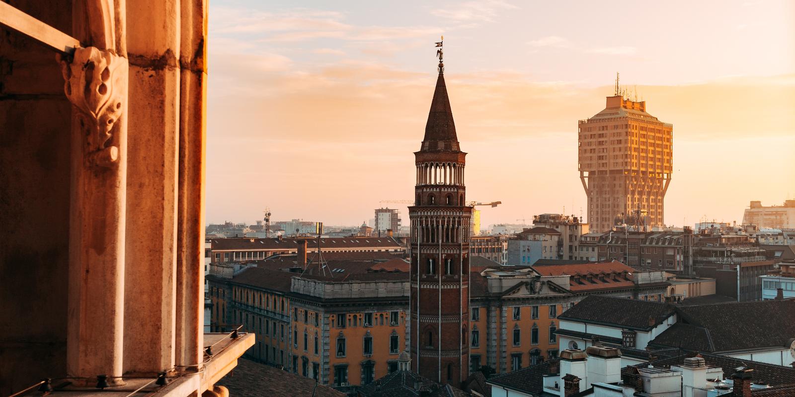 Aerial view of Milan Cathedral