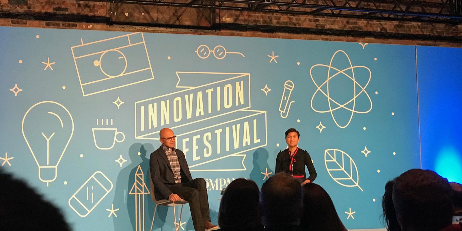 Microsoft CEO, Satya Nadella on a panel about innovation