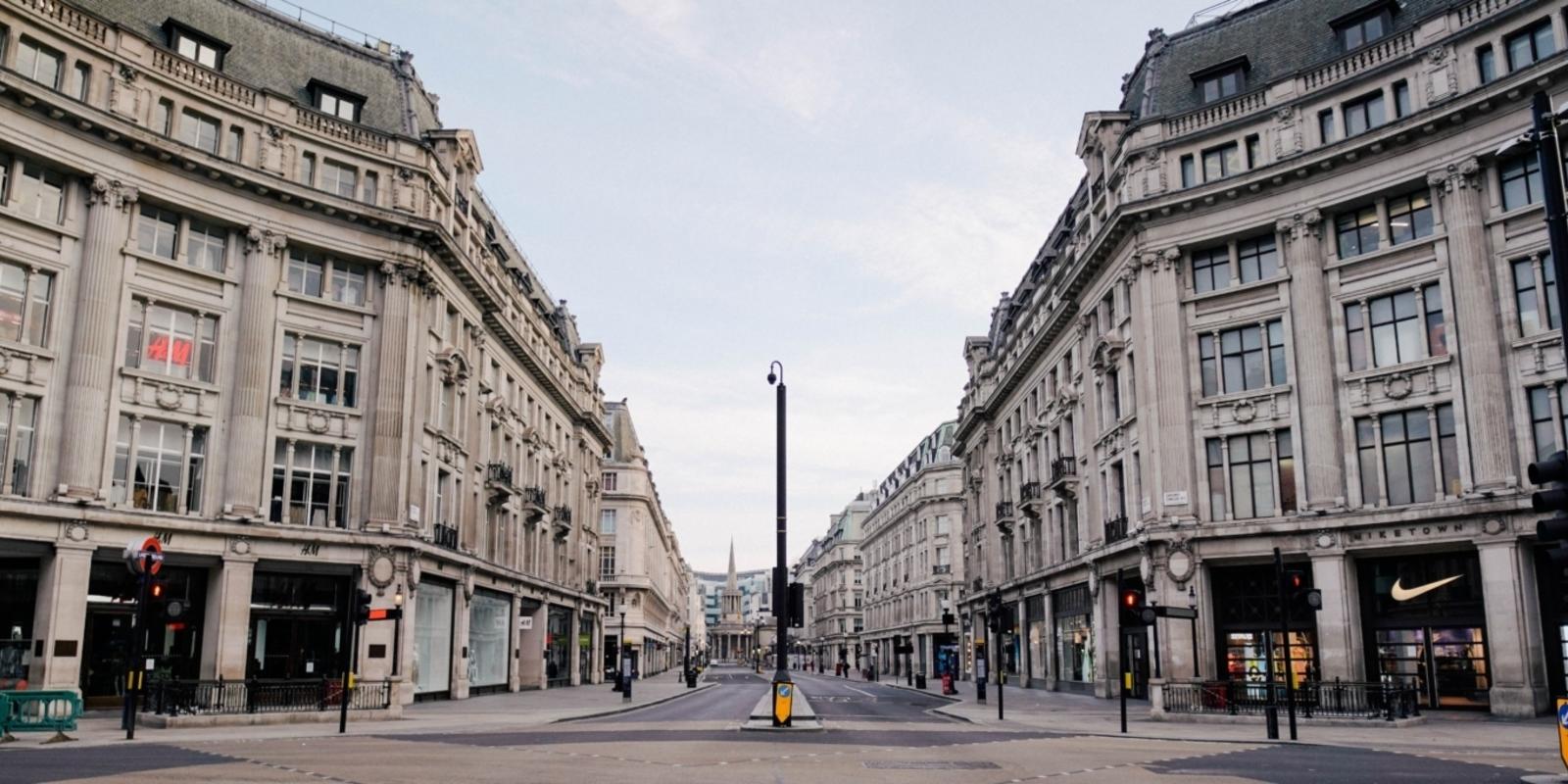 Empty street in London